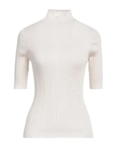 Peserico Woman Turtleneck Off White Size 6 Virgin Wool In Off White