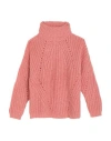 Peserico Woman Turtleneck Salmon Pink Size 10 Alpaca Wool, Polyamide, Virgin Wool In Pink
