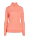 Peserico Woman Turtleneck Salmon Pink Size 8 Virgin Wool In Pink