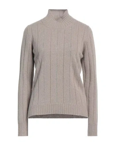 Peserico Woman Turtleneck Sand Size 6 Virgin Wool, Silk, Cashmere, Polyamide, Alpaca Wool In Beige