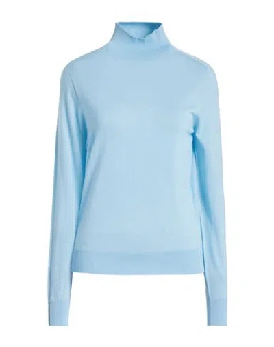 Peserico Woman Turtleneck Sky Blue Size 12 Virgin Wool