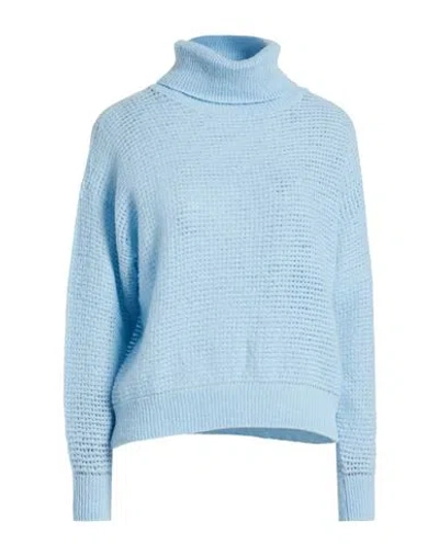 Peserico Woman Turtleneck Sky Blue Size 14 Polyamide, Virgin Wool, Alpaca Wool, Polyester