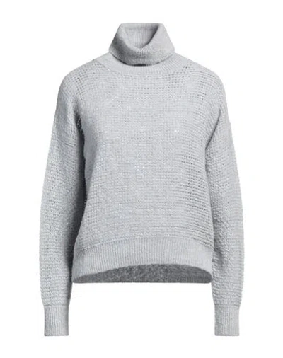Peserico Woman Turtleneck Sky Blue Size 8 Polyamide, Virgin Wool, Alpaca Wool, Polyester