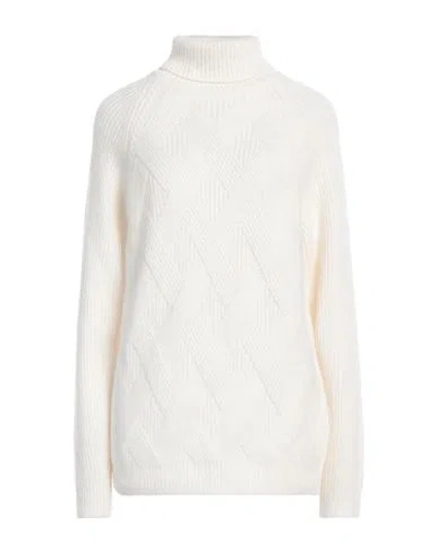 Peserico Woman Turtleneck White Size 16 Virgin Wool