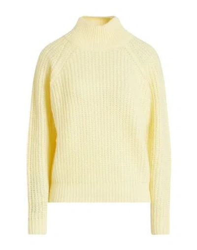 Peserico Woman Turtleneck Yellow Size 14 Alpaca Wool, Polyamide, Virgin Wool