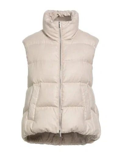 Peserico Woman Vest Beige Size 6 Polyester, Rayon In White