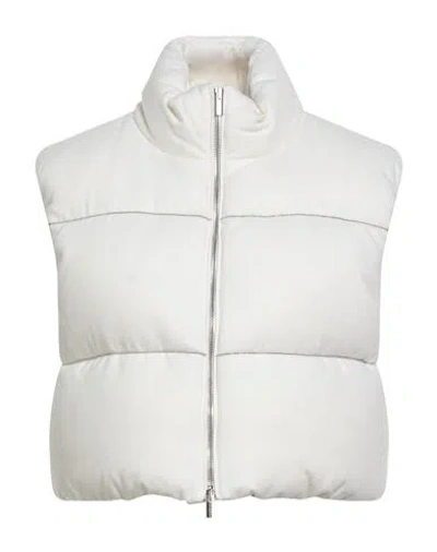 Peserico Woman Vest Ivory Size 6 Cashmere, Polyamide, Polyester In White