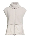 Peserico Woman Vest Off White Size 8 Cotton, Polyamide, Merino Wool, Cashmere, Metal In White