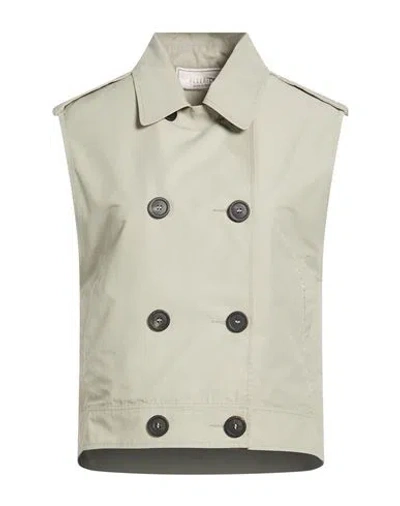 Peserico Woman Vest Sage Green Size 10 Cotton, Polyamide In Gray