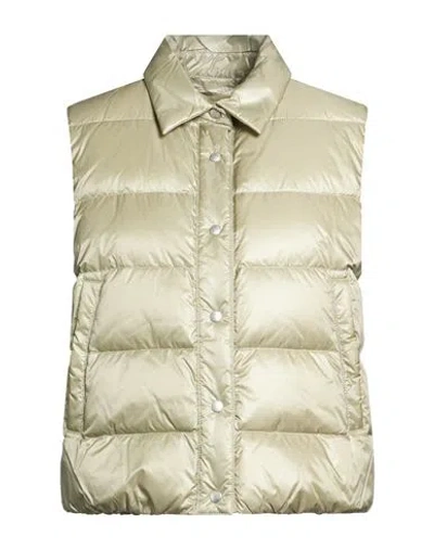 Peserico Woman Vest Sage Green Size 8 Nylon In Neutral