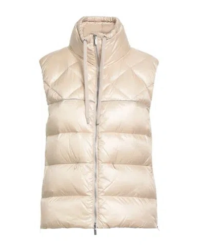 Peserico Woman Vest Sand Size 6 Nylon, Merino Wool, Viscose, Cashmere, Metallic Fiber In Gold