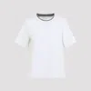 Peserico Lounge Crew Neck T Shirt Contrast Neckline In White