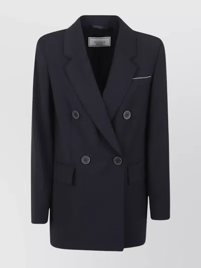 Peserico Women's Double-breasted Jacket And Pockets In Black