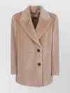 Peserico Long-sleeved Coat In Neutral