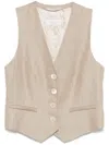 Peserico V-neck Waistcoat In White