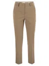 Peserico Women Light Cotton Satin Cigarette Trousers In Brown