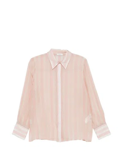Peserico Light Pink Shirt Collar Stripes Shirt