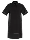 Peserico Women Light Stretch Cotton Satin Midi Dress In Black
