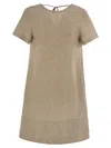 Peserico Women Linen Midi Dress In Brown