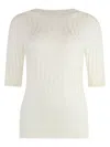 Peserico Ribbed Knit T-shirt In White