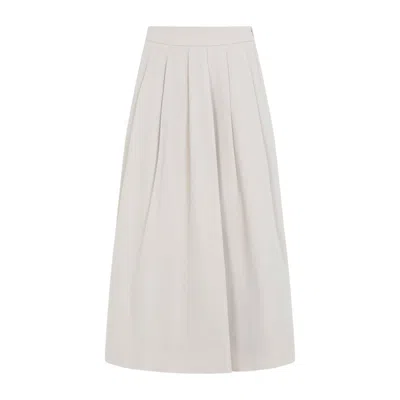 Peserico Women Off White Pleated Midi Skirt In Animal Print