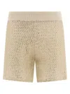 Peserico Elastic Waist Shorts In Beige