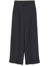 Peserico Viscose Cady Stretch Wide Leg Trousers In Black