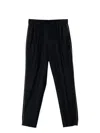 Peserico Elastic-waistband Side-stripe Trousers In Black