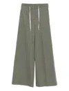 Peserico Wide-leg Pants With Drawstring Waist In Green