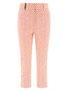 Peserico Cropped Trousers With Playful Polka-dot Pattern In Pink