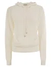 Peserico Pure Cotton Cordonet Jumper With Sequins In White