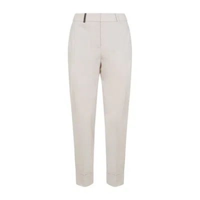 Peserico Women's Regular & Straight Leg Cotton Trousers In Neutral