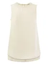 Peserico Sleeveless Linen Top In Sand