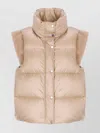 Peserico Sleeveless And Quilted Down Jacket In Neutral