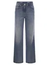 Peserico Stretch Cotton Denim Trousers In Blue
