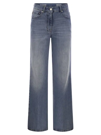 PESERICO PESERICO WOMEN STRETCH COTTON DENIM TROUSERS