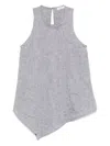 Peserico Linen Asymmetrical Top In Gray