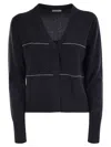 Peserico Women Tricot Cardigan With Light Spots In Blue
