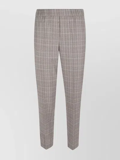 Peserico Stretch Waistband Wool Pants In Gray