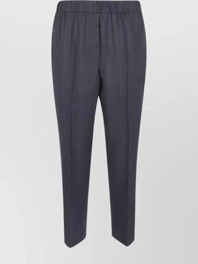Peserico Viscose Cady Stretch Trousers In Blue
