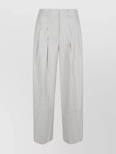 Peserico Women's Trousers With Pleated Front Design In White