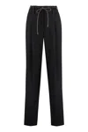 Peserico Women's Wool Blend Trousers In Black