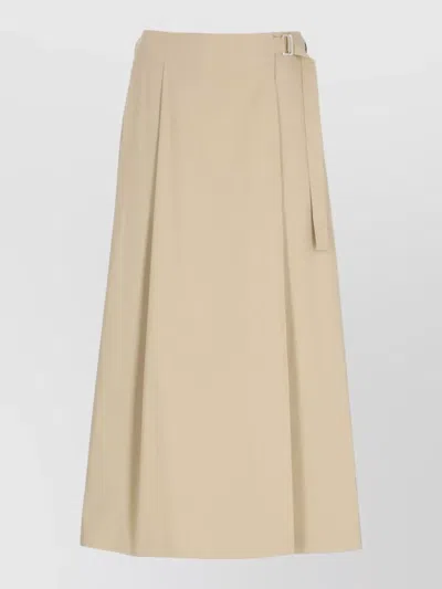 Peserico Womens Cotton Midi Skirt Belted Pleated In Brown