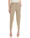 PESERICO WOMENS PULL-ON LINEN PANT, 38, BROWN