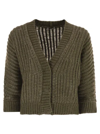 PESERICO WOOL AND ALPACA MESH CARDIGAN