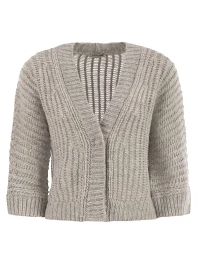 PESERICO WOOL AND ALPACA MESH CARDIGAN