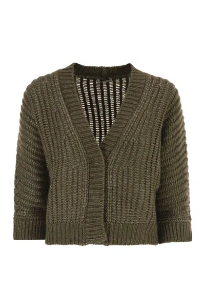 PESERICO PESERICO WOOL AND ALPACA MESH CARDIGAN