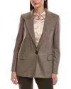 Peserico Wool & Cashmere-blend Jacket In Brown