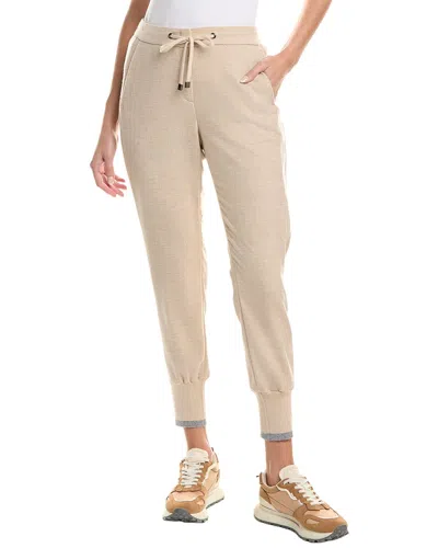 Peserico Wool & Cashmere-blend Pant In Brown