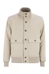 Peserico Ribbed-collar Flap-pocket Jacket In Neutral